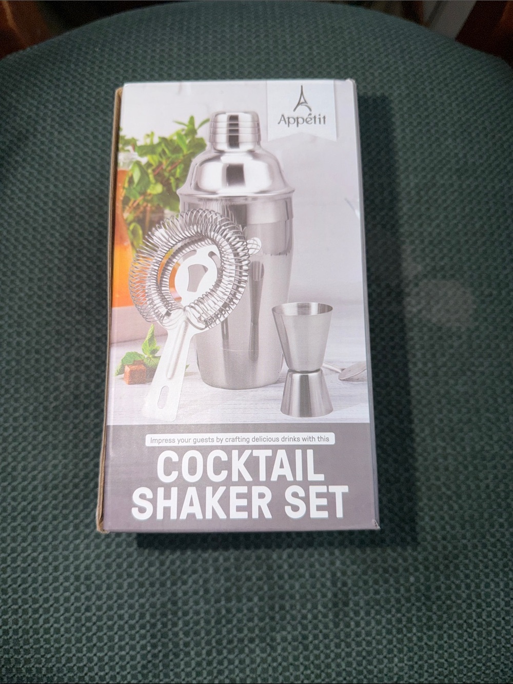Silver Cocktail Shaker Set - 3-Piece Bar Tool Kit